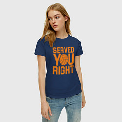 Футболка хлопковая женская Served you right, цвет: тёмно-синий — фото 2