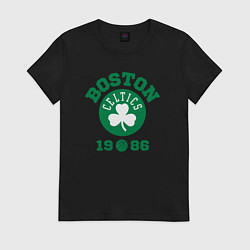 Футболка хлопковая женская Boston Celtics 1986, цвет: черный