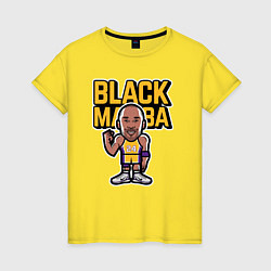 Футболка хлопковая женская Kobe black mamba, цвет: желтый
