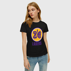 Футболка хлопковая женская 24 Lakers, цвет: черный — фото 2