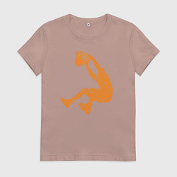 Футболка хлопковая женская Shaq dunk, цвет: пыльно-розовый