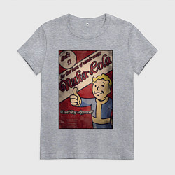 Футболка хлопковая женская Vault boy - nuclear cola, цвет: меланж
