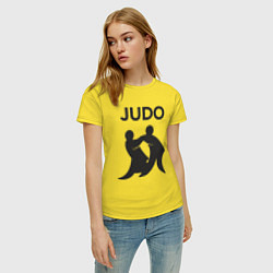 Футболка хлопковая женская Бойцы дзюдо, цвет: желтый — фото 2
