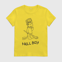 Футболка хлопковая женская Bart hellboy Lill Peep, цвет: желтый
