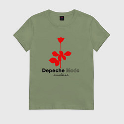 Футболка хлопковая женская Depeche Mode - Violator album logo, цвет: авокадо