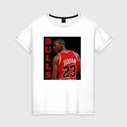 Футболка хлопковая женская Bulls Jordan, цвет: белый