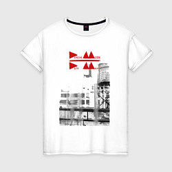 Футболка хлопковая женская Depeche Mode - Delta Machine tour logo, цвет: белый