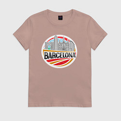 Футболка хлопковая женская Barcelona city, цвет: пыльно-розовый