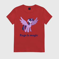 Футболка хлопковая женская Твайлайт Спаркл в ярости, цвет: красный
