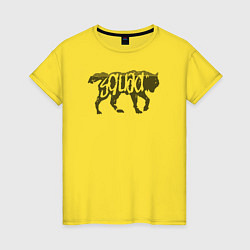 Футболка хлопковая женская Wolf Squad, цвет: желтый