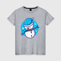 Футболка хлопковая женская Dab snowman, цвет: меланж