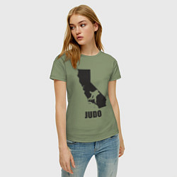 Футболка хлопковая женская Дзюдо Калифорния, цвет: авокадо — фото 2