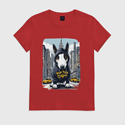 Футболка хлопковая женская Булли - нью-йоркский хулиган, цвет: красный