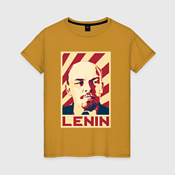 Футболка хлопковая женская Vladimir Lenin, цвет: горчичный