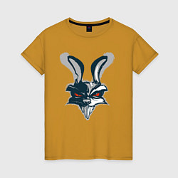 Футболка хлопковая женская Crazy bunny, цвет: горчичный