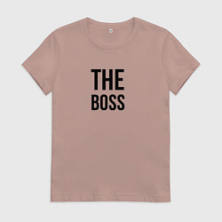 Футболка хлопковая женская The boss - Couple, цвет: пыльно-розовый