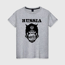 Футболка хлопковая женская Russian gorilla, цвет: меланж