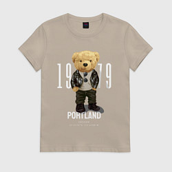 Футболка хлопковая женская Плюшевый медведь portland, цвет: миндальный