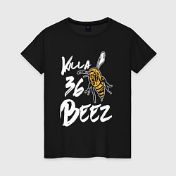 Футболка хлопковая женская Killa beez 36, цвет: черный