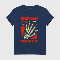 Футболка хлопковая женская Anatomy of a gamer, цвет: тёмно-синий