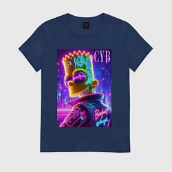 Женская футболка Cyber Bart - neon glow