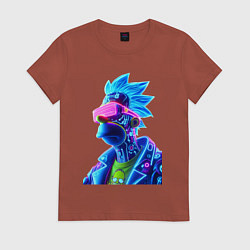 Футболка хлопковая женская Cyberpunks not dead - Homer Simpson, цвет: кирпичный