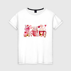 Женская футболка Напитки для влюбленных