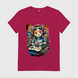 Женская футболка Котейка геймер