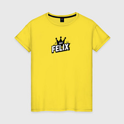 Футболка хлопковая женская Felix k-stars, цвет: желтый