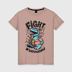 Футболка хлопковая женская Fight Light, цвет: пыльно-розовый