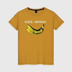 Футболка хлопковая женская Dolce Banana, цвет: горчичный