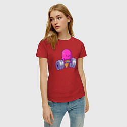 Футболка хлопковая женская Мороженое со штангой, цвет: красный — фото 2