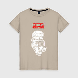 Футболка хлопковая женская Lethal Company: Worker, цвет: миндальный