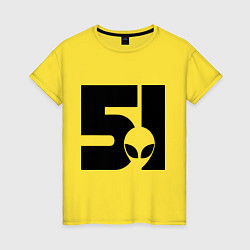 Футболка хлопковая женская Area 51, цвет: желтый