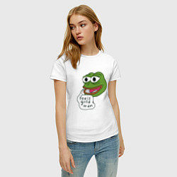 Футболка хлопковая женская Pepe feels good man, цвет: белый — фото 2