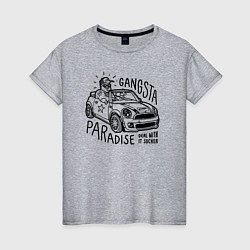 Футболка хлопковая женская Gangsta paradise, цвет: меланж