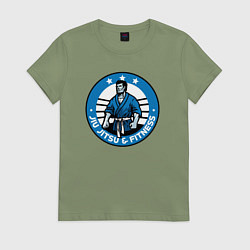 Футболка хлопковая женская Jiu jitsu and fitness, цвет: авокадо