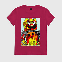 Футболка хлопковая женская Desondra2024 In Minecraft, цвет: маджента
