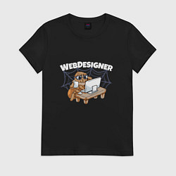 Футболка хлопковая женская Web designer, цвет: черный