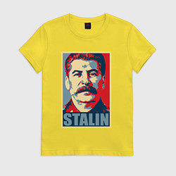 Футболка хлопковая женская Face Stalin, цвет: желтый