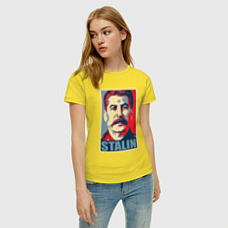 Футболка хлопковая женская Face Stalin, цвет: желтый — фото 2