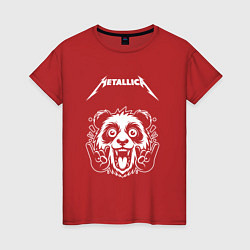 Футболка хлопковая женская Metallica rock panda, цвет: красный