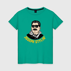 Футболка хлопковая женская Joseph Stylin модный, цвет: зеленый