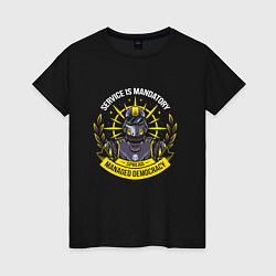 Футболка хлопковая женская Helldivers 2: Service is Mandatory, цвет: черный