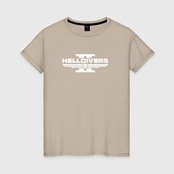 Футболка хлопковая женская Helldivers 2: Logo, цвет: миндальный