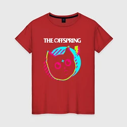 Футболка хлопковая женская The Offspring rock star cat, цвет: красный