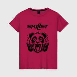 Футболка хлопковая женская Skillet - rock panda, цвет: маджента