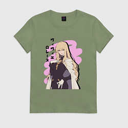 Футболка хлопковая женская Лоррейн - Нежелательный Бессмертный искатель, цвет: авокадо