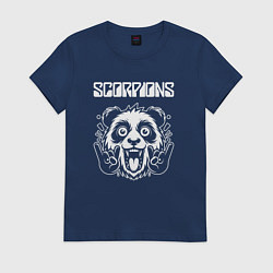 Футболка хлопковая женская Scorpions rock panda, цвет: тёмно-синий