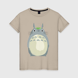 Футболка хлопковая женская Neighbor Totoro, цвет: миндальный